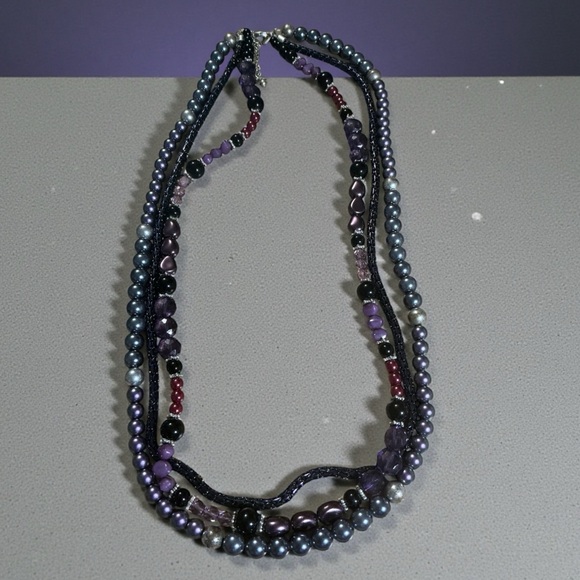 Chico's Purple Mix Beaded Necklace - Picture 2 of 2